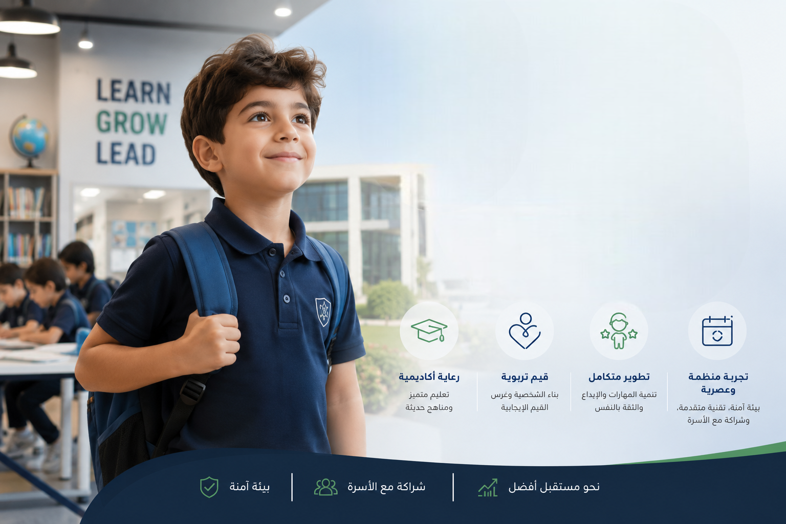بيئة تعليمية حديثة داخل المدرسة